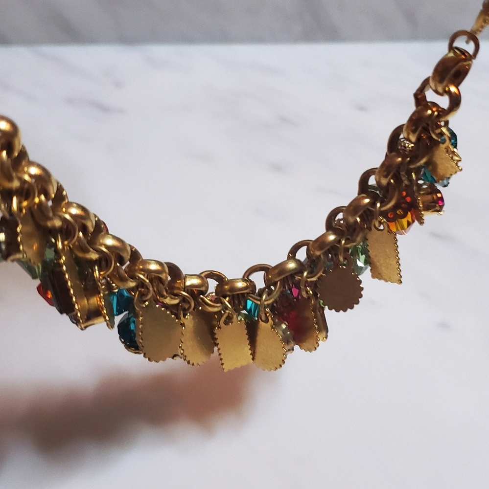 Vintage Zander Elliott Lunch At The Ritz rainbow gem charm bracelet - Picture 9 of 12